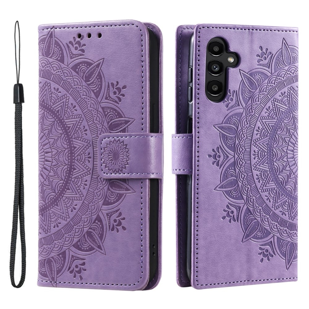 Samsung Galaxy A16 Leather Cover Mandala Purple