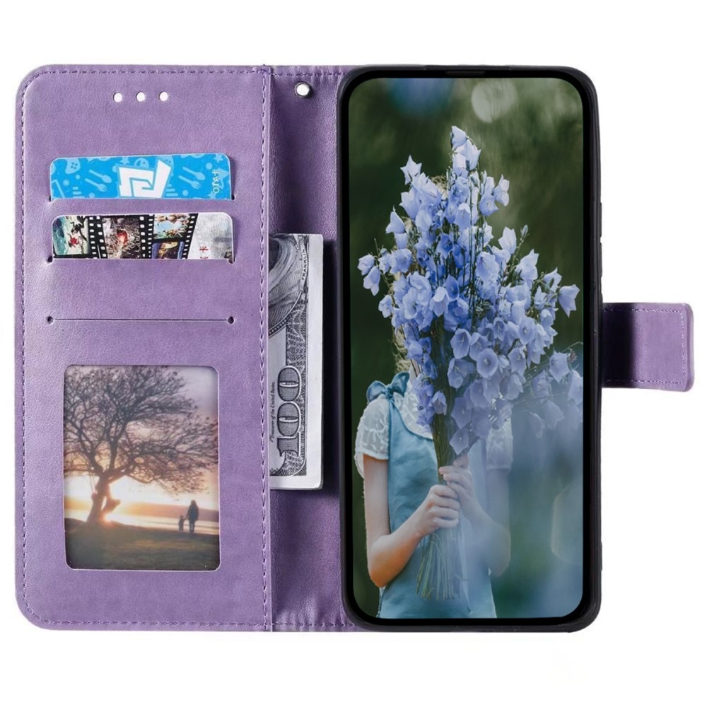 Samsung Galaxy A16 Leather Cover Mandala Purple