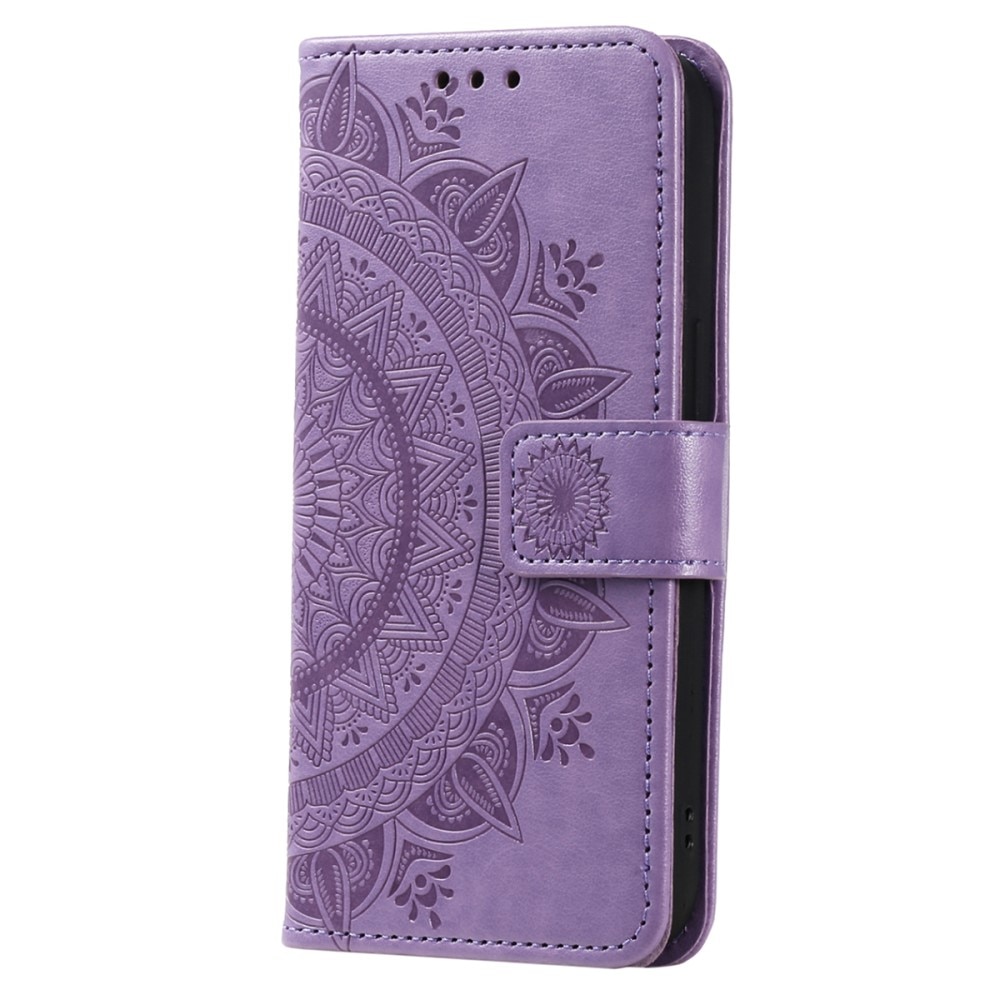 Samsung Galaxy A16 Leather Cover Mandala Purple