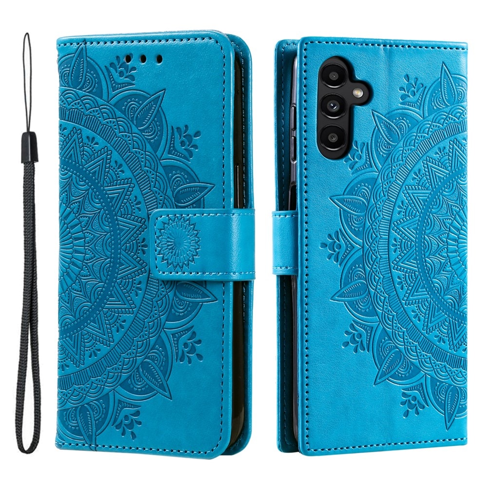 Samsung Galaxy A16 Leather Cover Mandala Blue