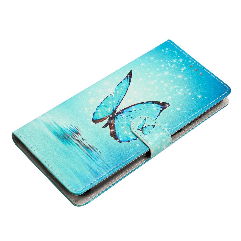 Google Pixel 9 Wallet Book Cover Blue Butterflies