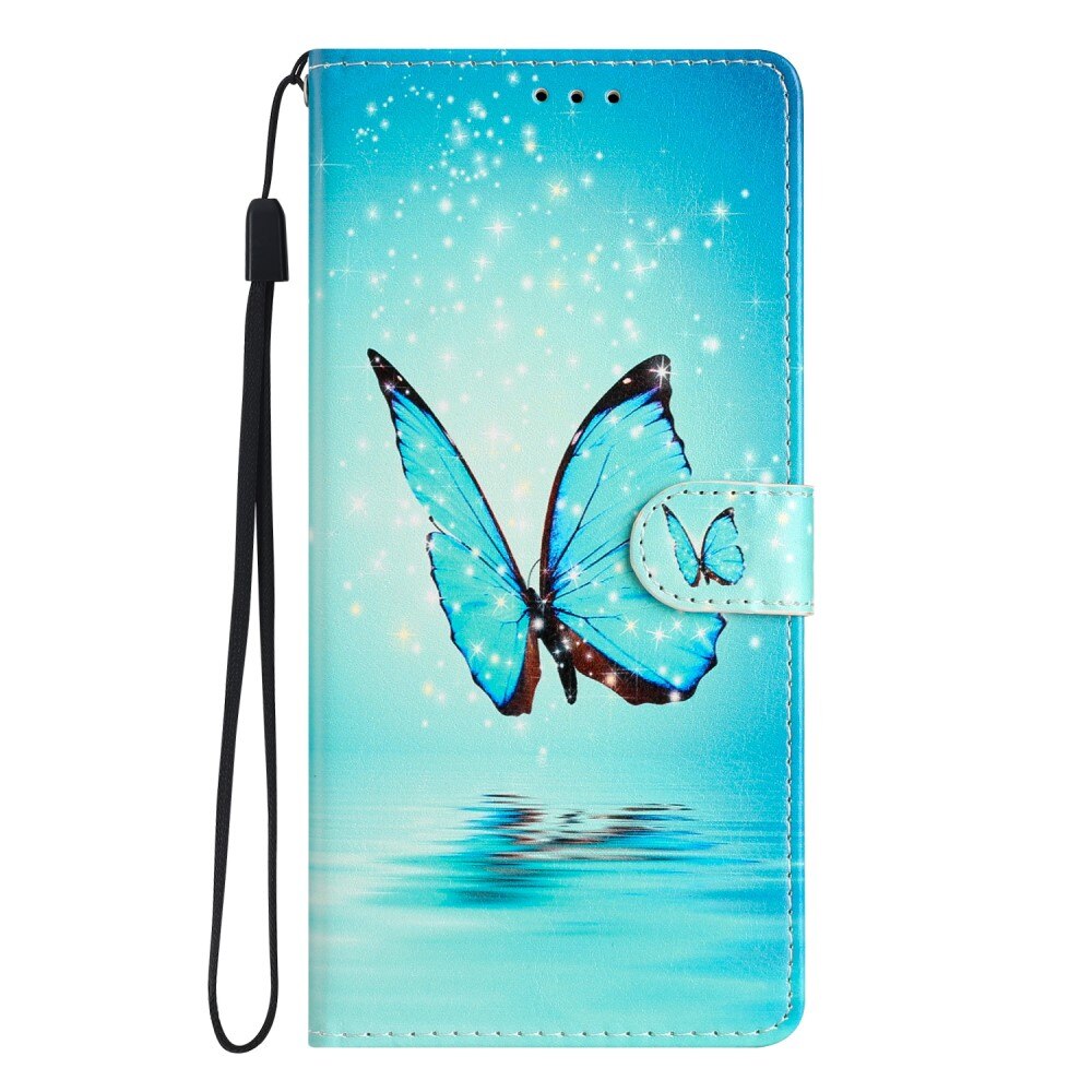 Google Pixel 9 Wallet Book Cover Blue Butterflies