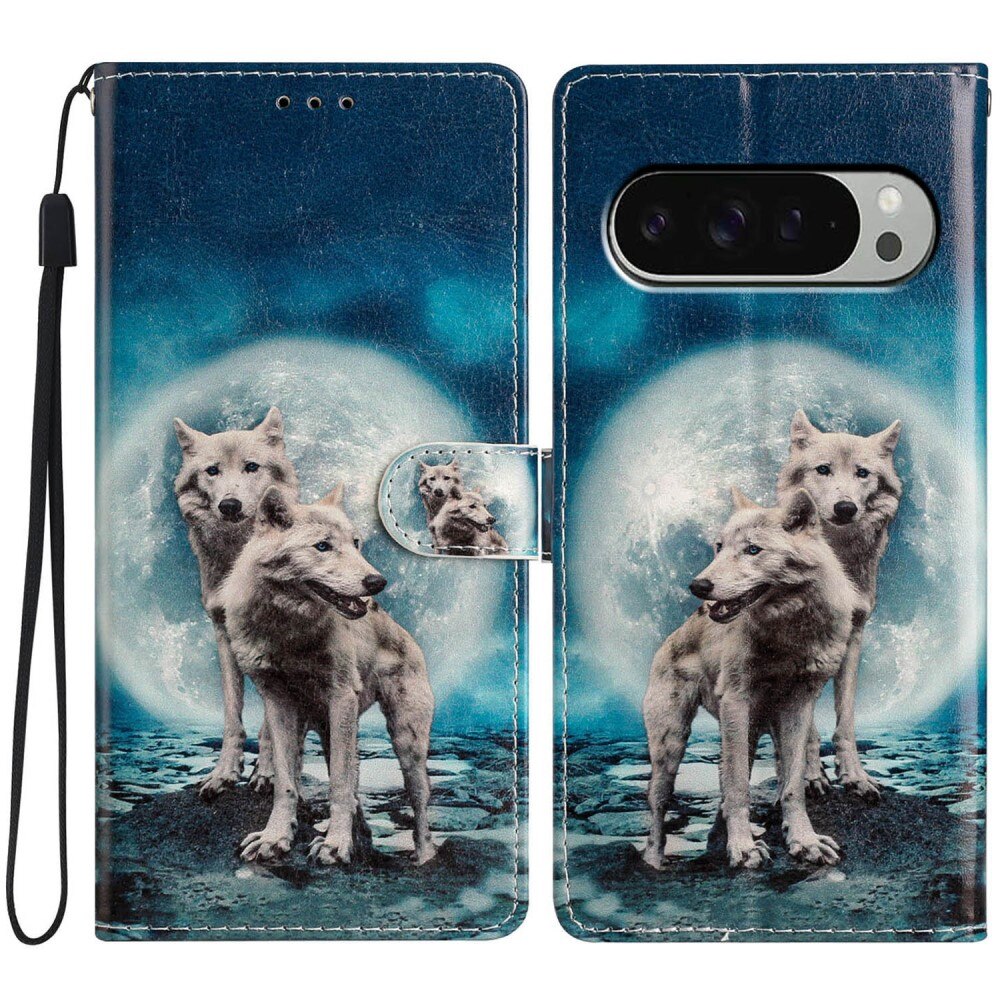 Google Pixel 9 Wallet Book Cover Wolves