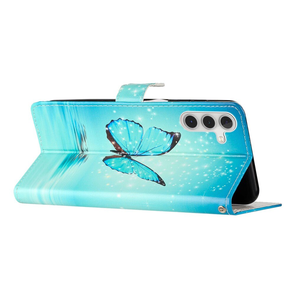 Samsung Galaxy A16 Wallet Book Cover Blue Butterflies