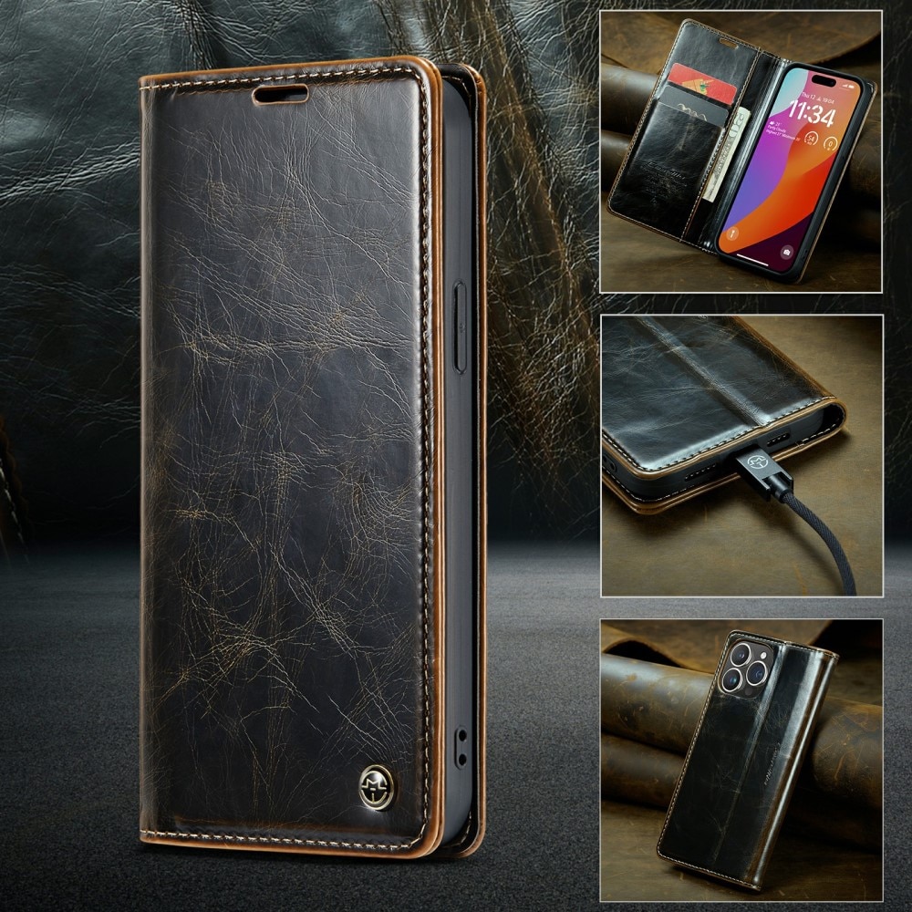 iPhone 16 Pro Max Leather Cover Brown