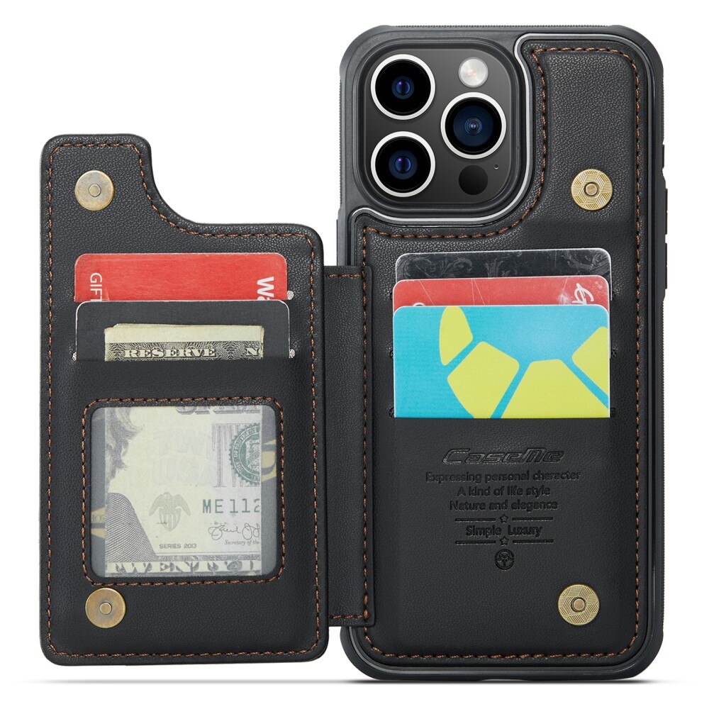 iPhone 16 Pro Max RFID blocking Wallet Cover Black