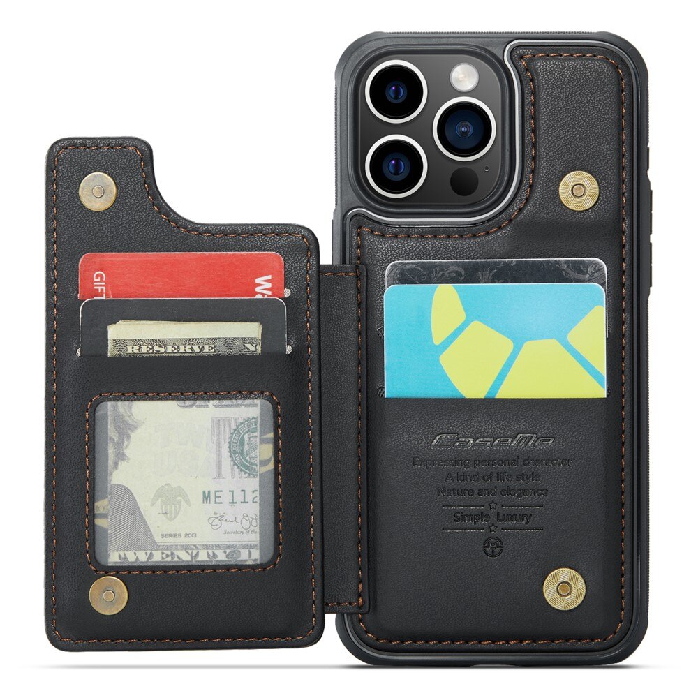 iPhone 16 Pro RFID blocking Wallet Cover Black