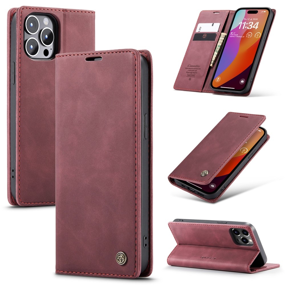 iPhone 16 Pro Slim Wallet Case Red