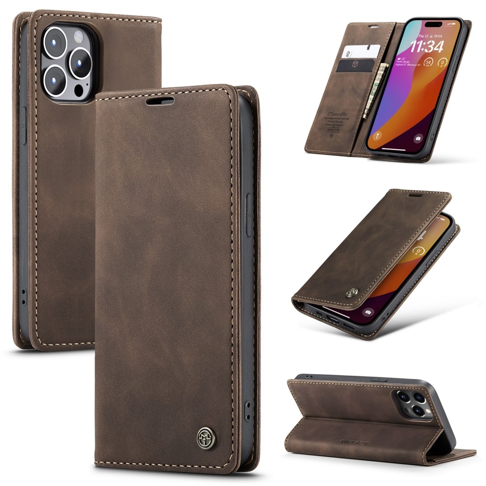 iPhone 16 Pro Slim Wallet Case Brown