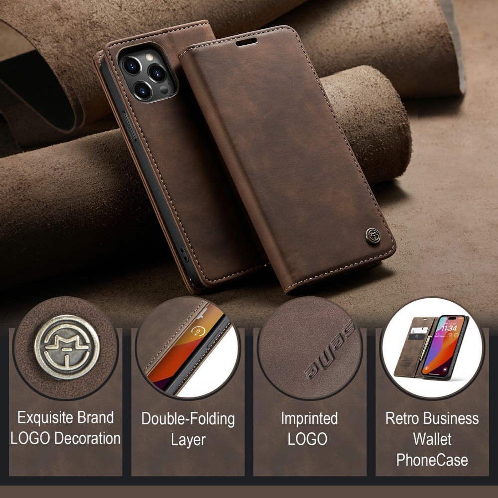 iPhone 16 Pro Slim Wallet Case Brown