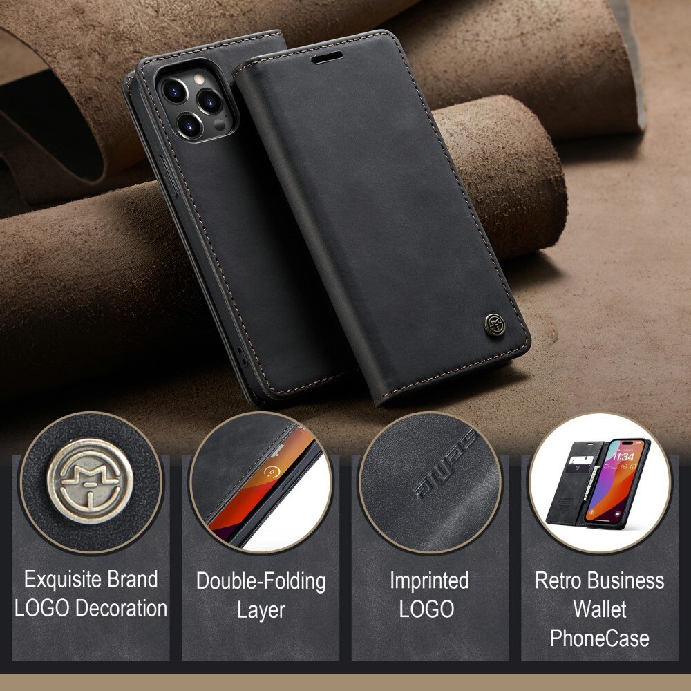 iPhone 16 Pro Slim Wallet Case Black