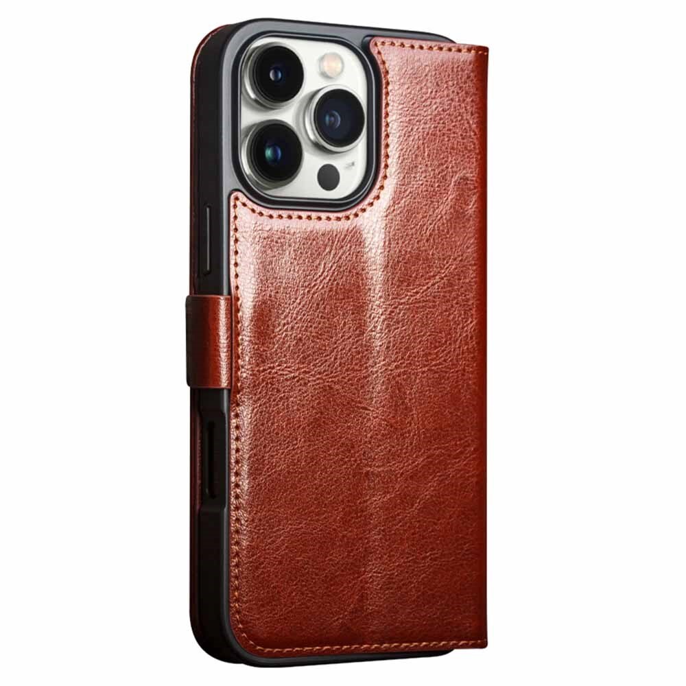 iPhone 16 Pro Leather Wallet Case Brown