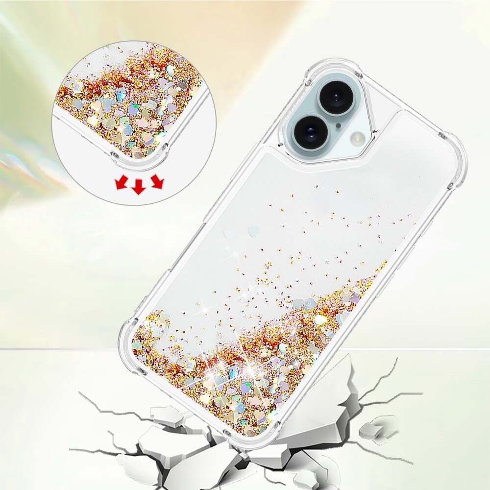 iPhone 16 Glitter Powder TPU Cover Gold