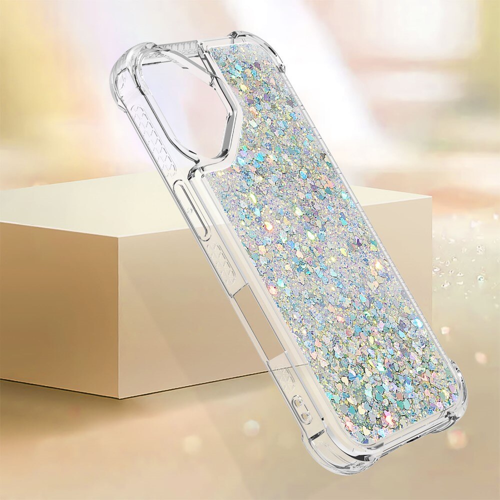 iPhone 16 Glitter Powder TPU Cover Silver