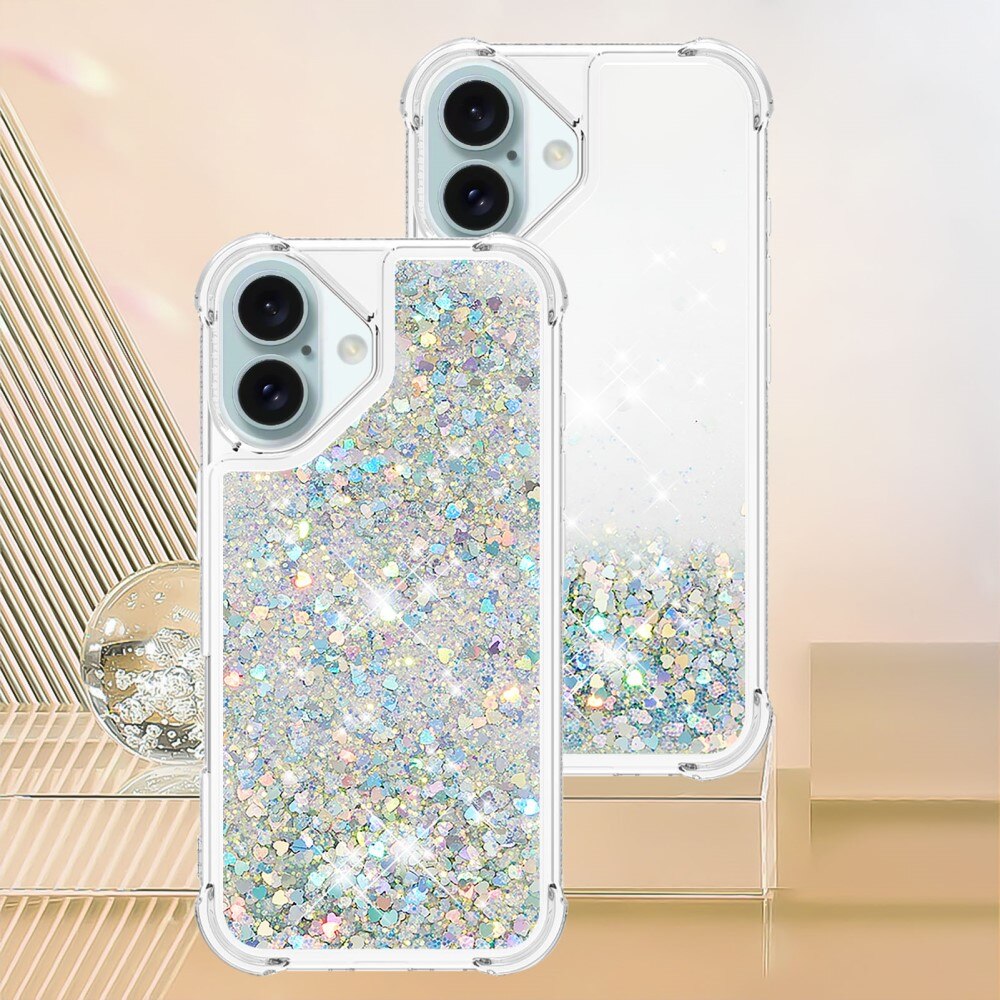 iPhone 16 Glitter Powder TPU Cover Silver