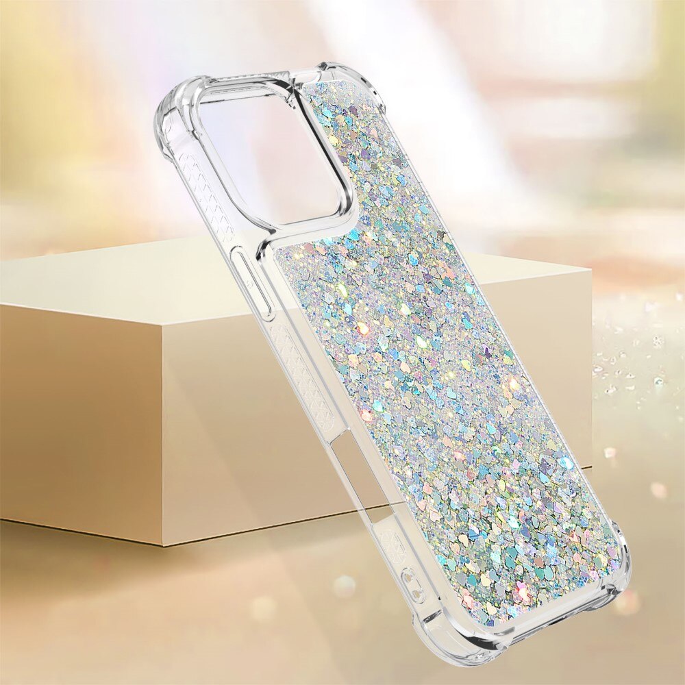 iPhone 16 Pro Glitter Powder TPU Cover Silver