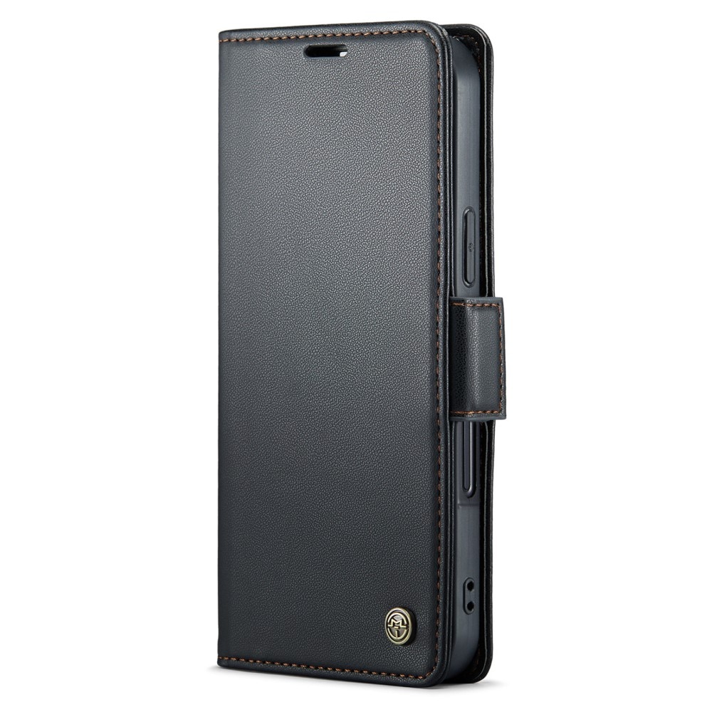 iPhone 16 Plus RFID blocking Slim Wallet Case Black