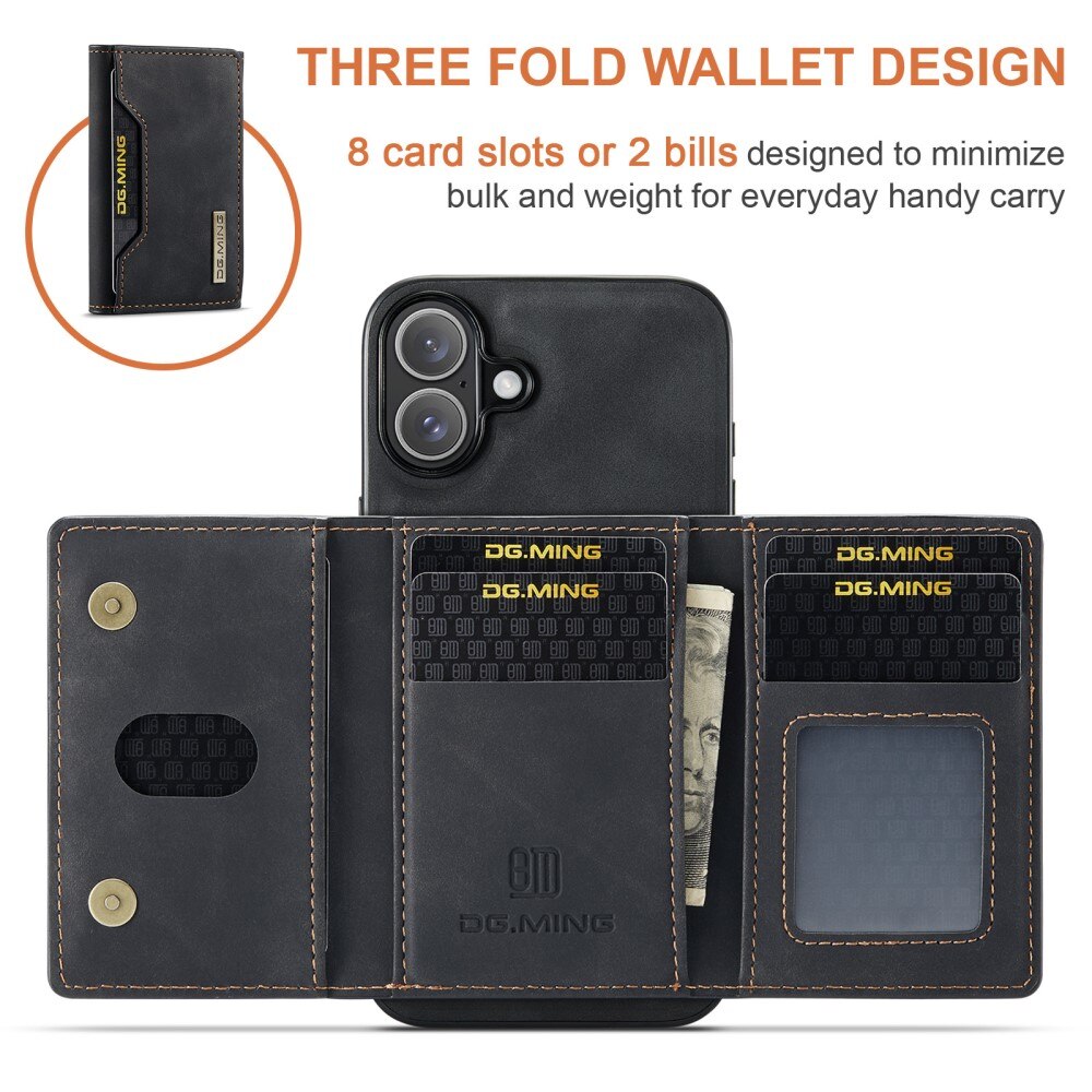 iPhone 16 Magnetic Card Slot Case Black