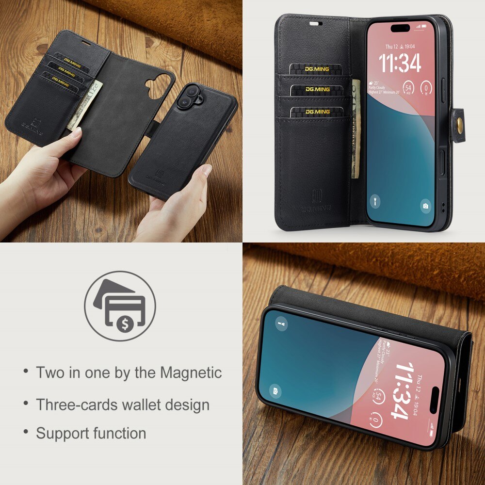 iPhone 16 Plus Magnet Wallet Black