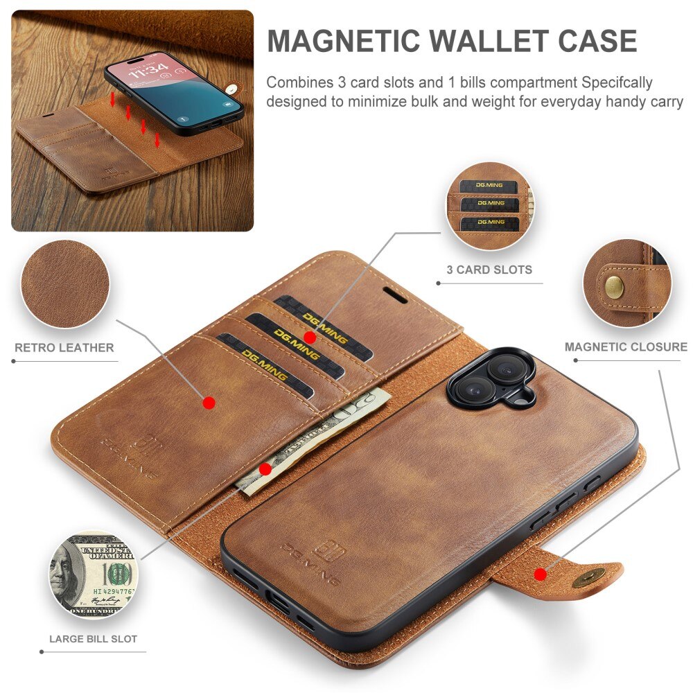 iPhone 16 Plus Magnet Wallet Cognac