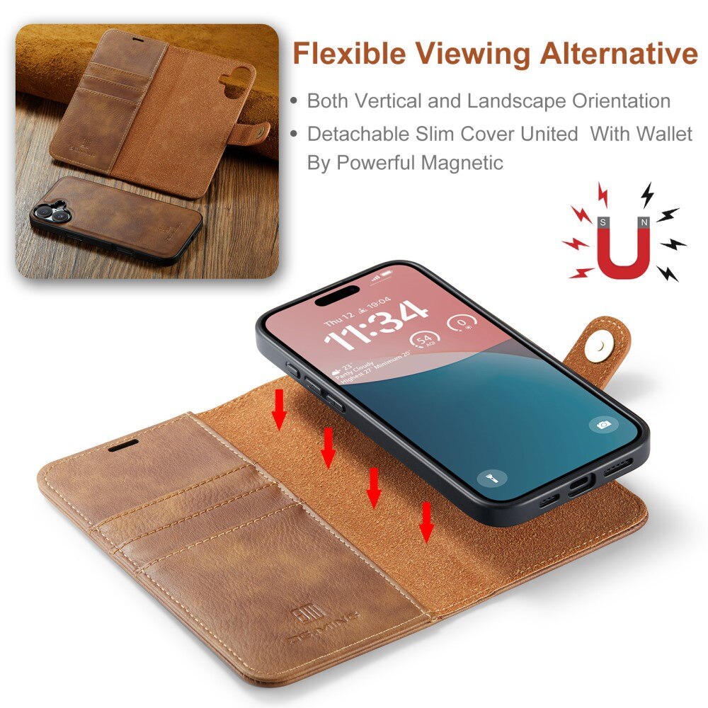 iPhone 16 Plus Magnet Wallet Cognac