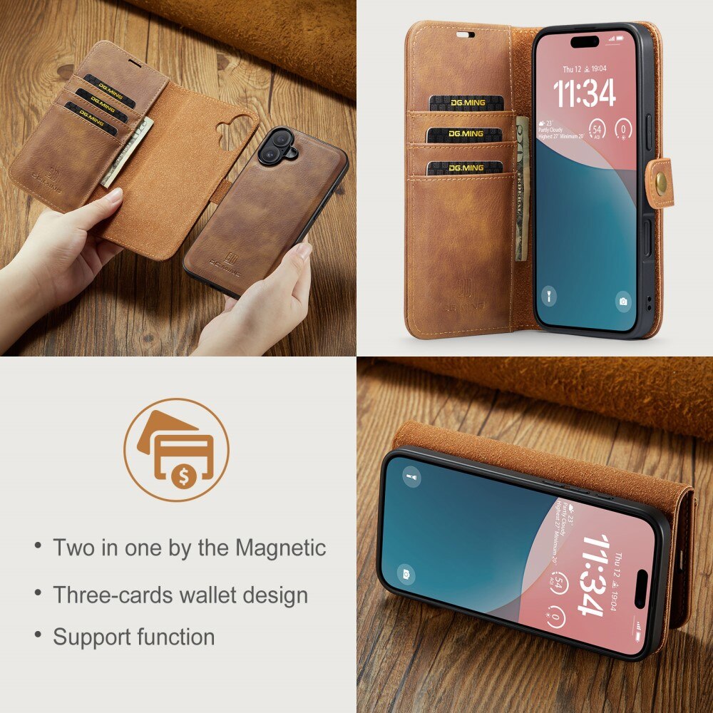 iPhone 16 Plus Magnet Wallet Cognac