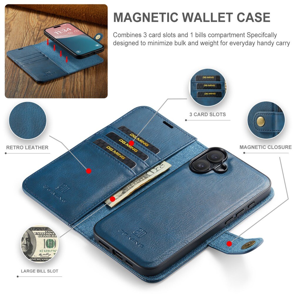 iPhone 16 Plus Magnet Wallet Blue