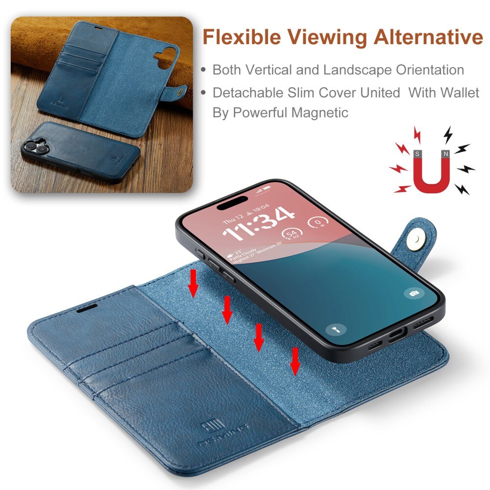 iPhone 16 Plus Magnet Wallet Blue