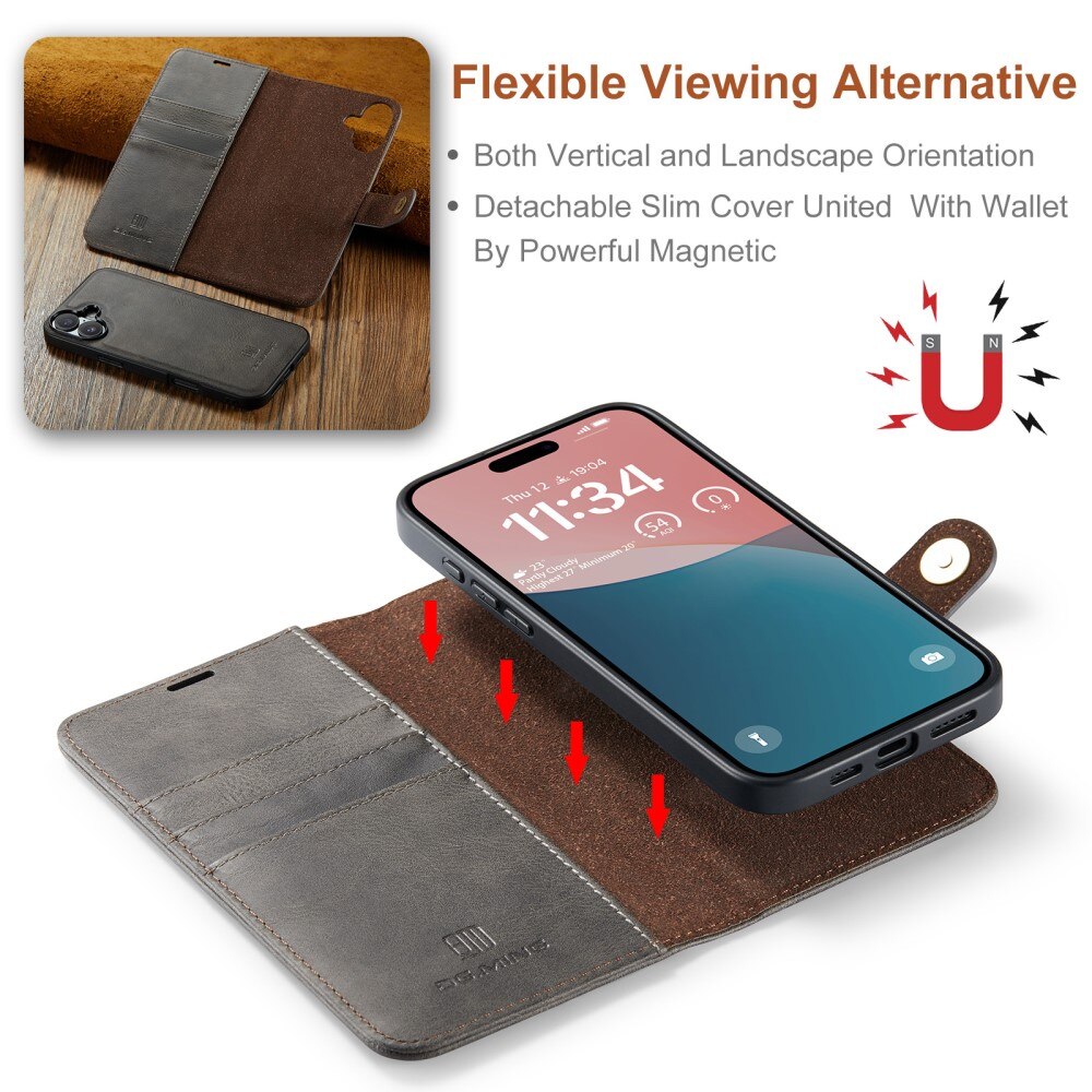 iPhone 16 Magnet Wallet Brown