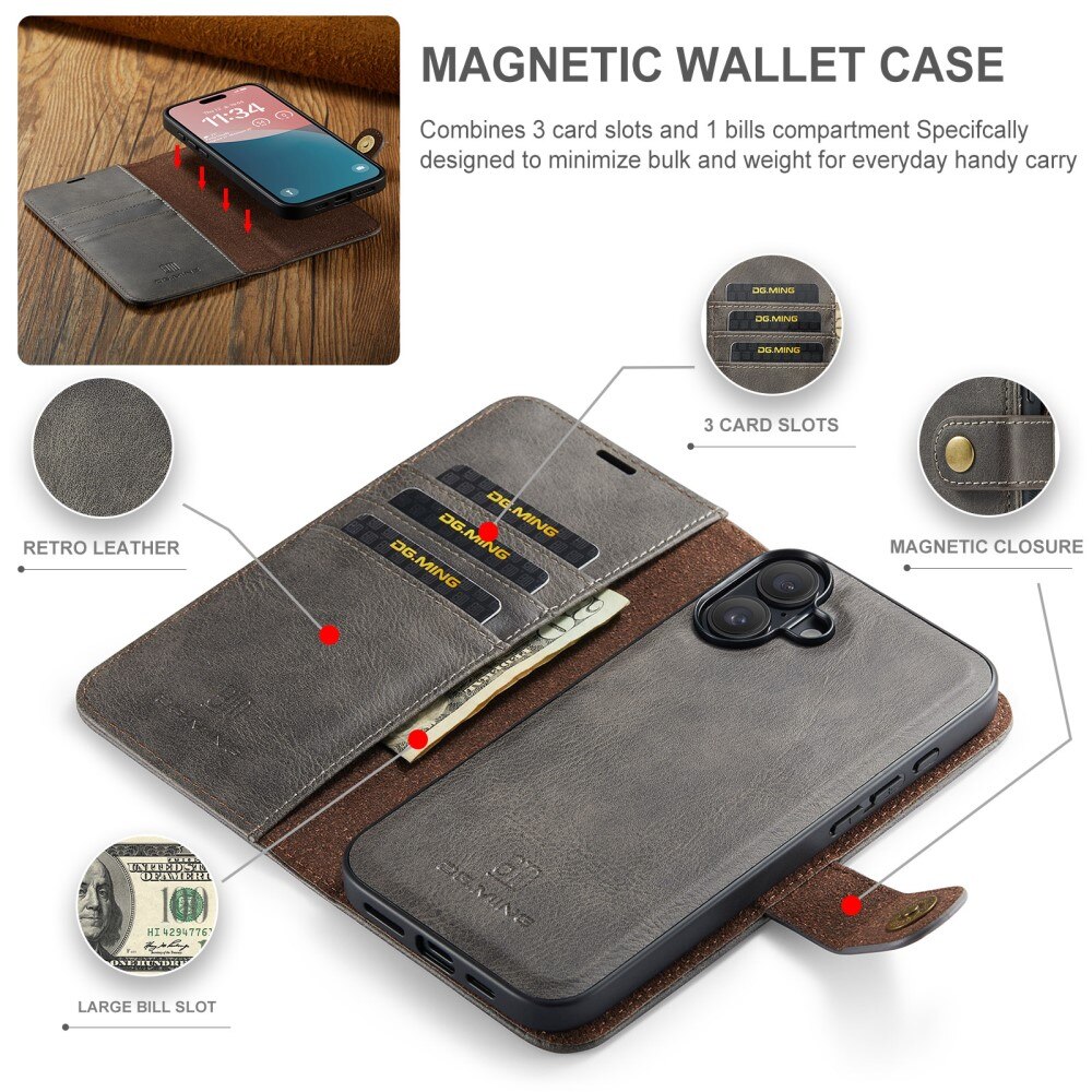 iPhone 16 Magnet Wallet Brown