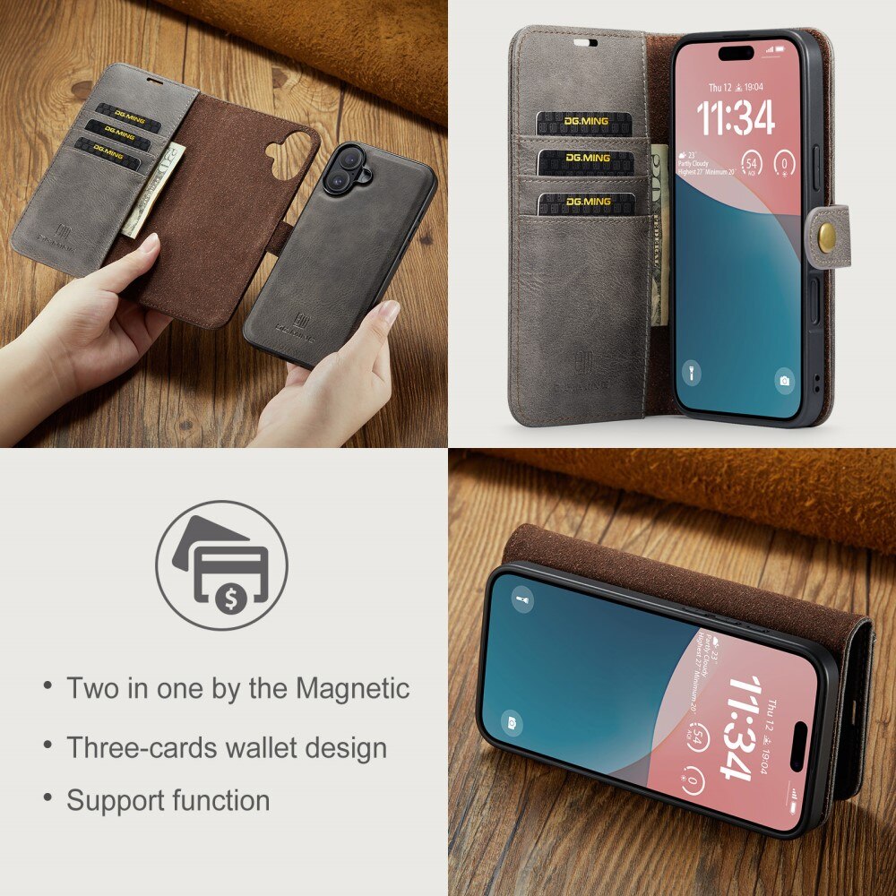 iPhone 16 Magnet Wallet Brown