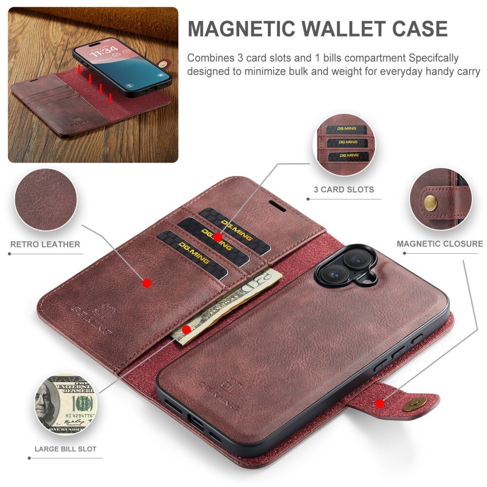 iPhone 16 Magnet Wallet Red