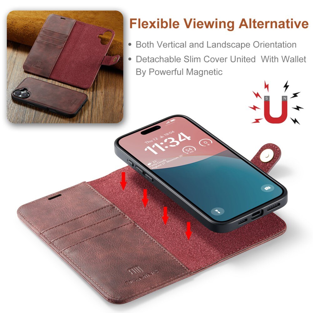 iPhone 16 Magnet Wallet Red