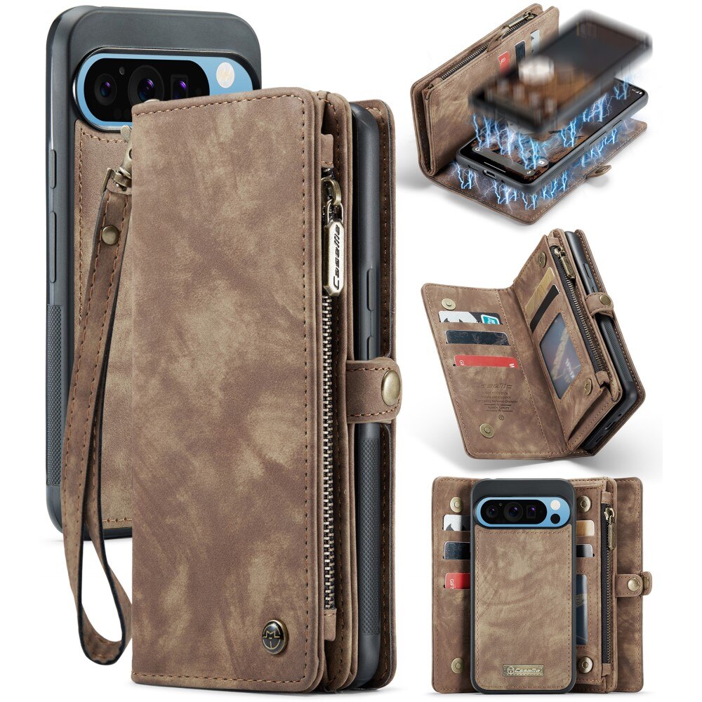 Google Pixel 9 Pro XL Multi-slot Wallet Case Brown