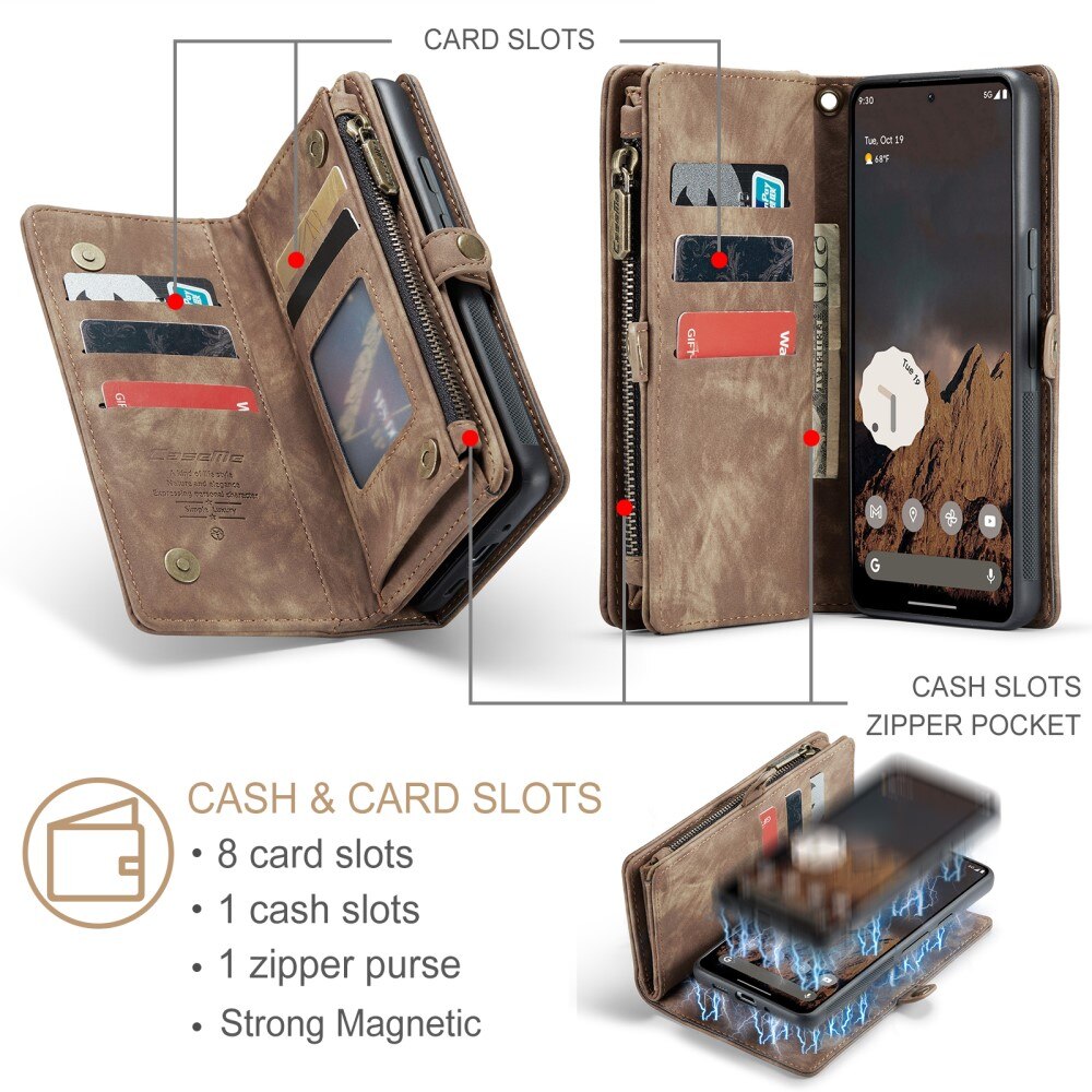 Google Pixel 9 Pro XL Multi-slot Wallet Case Brown