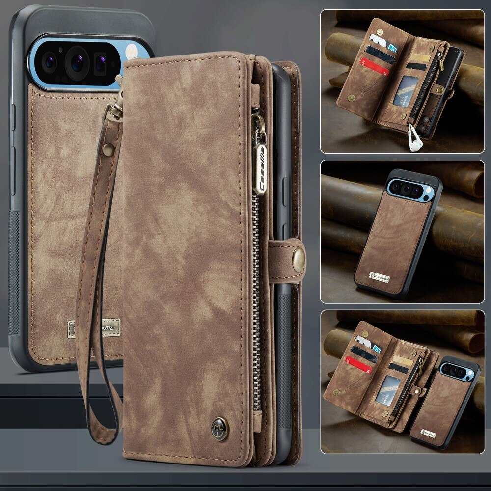 Google Pixel 9 Pro XL Multi-slot Wallet Case Brown