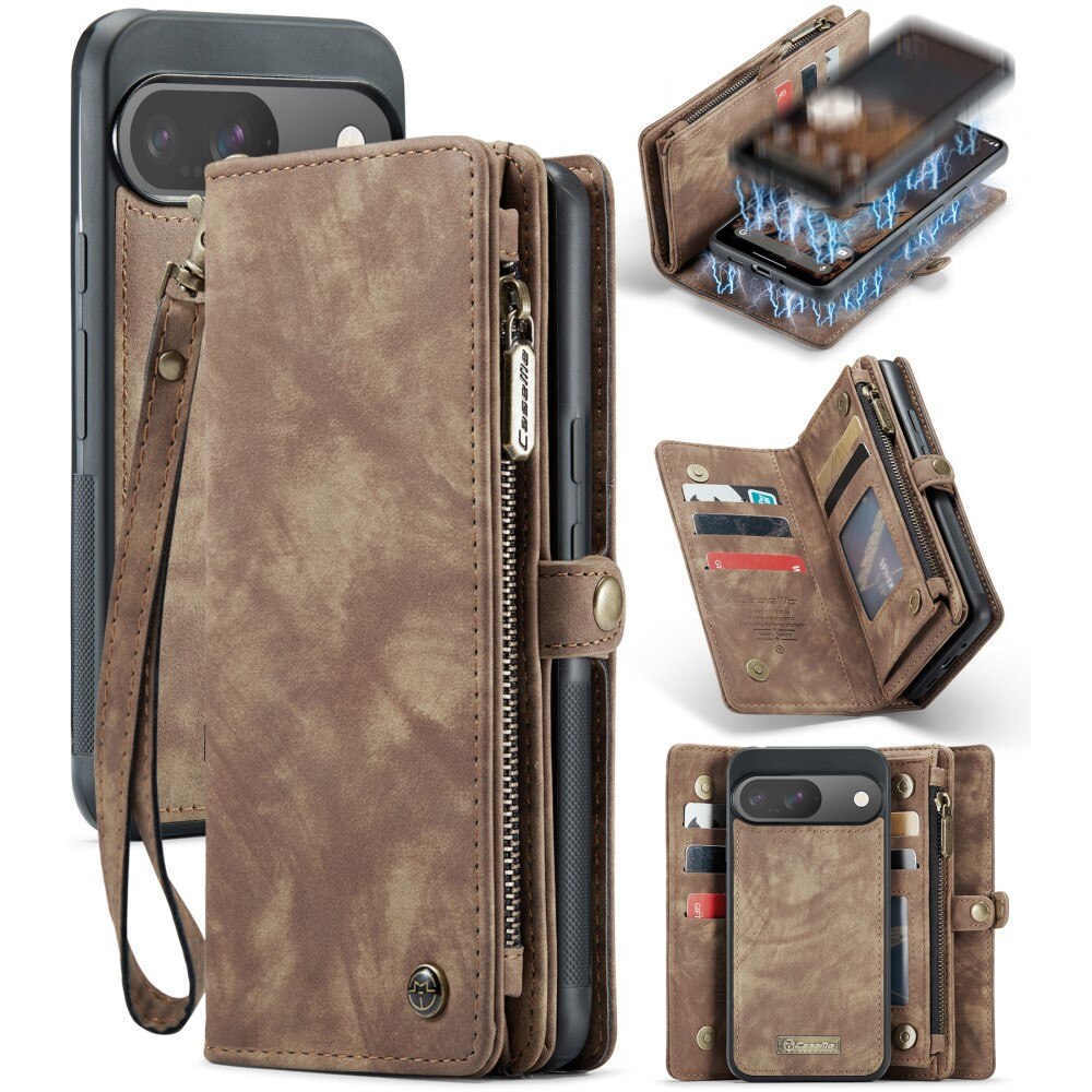 Google Pixel 9 Multi-slot Wallet Case Brown