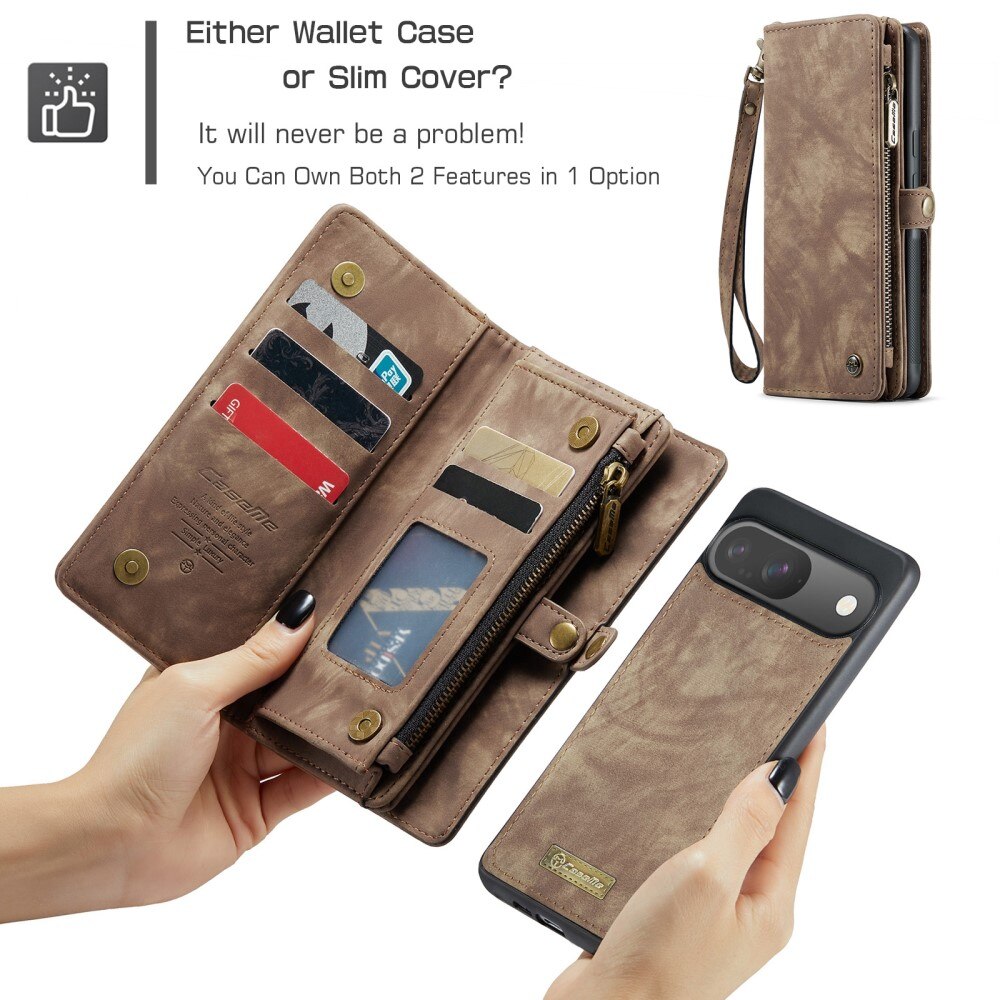 Google Pixel 9 Multi-slot Wallet Case Brown