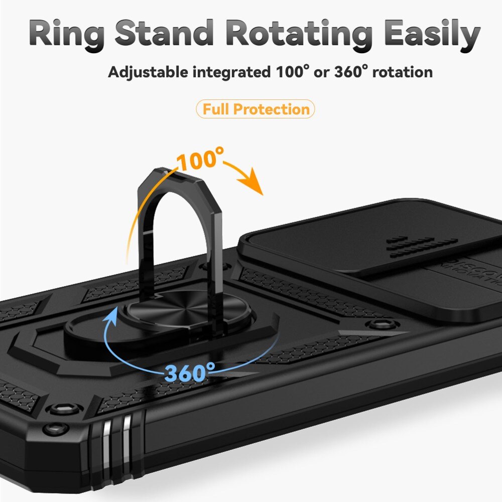 Samsung Galaxy S24 FE Hybrid Case Tech Ring w. Camera Protector Black