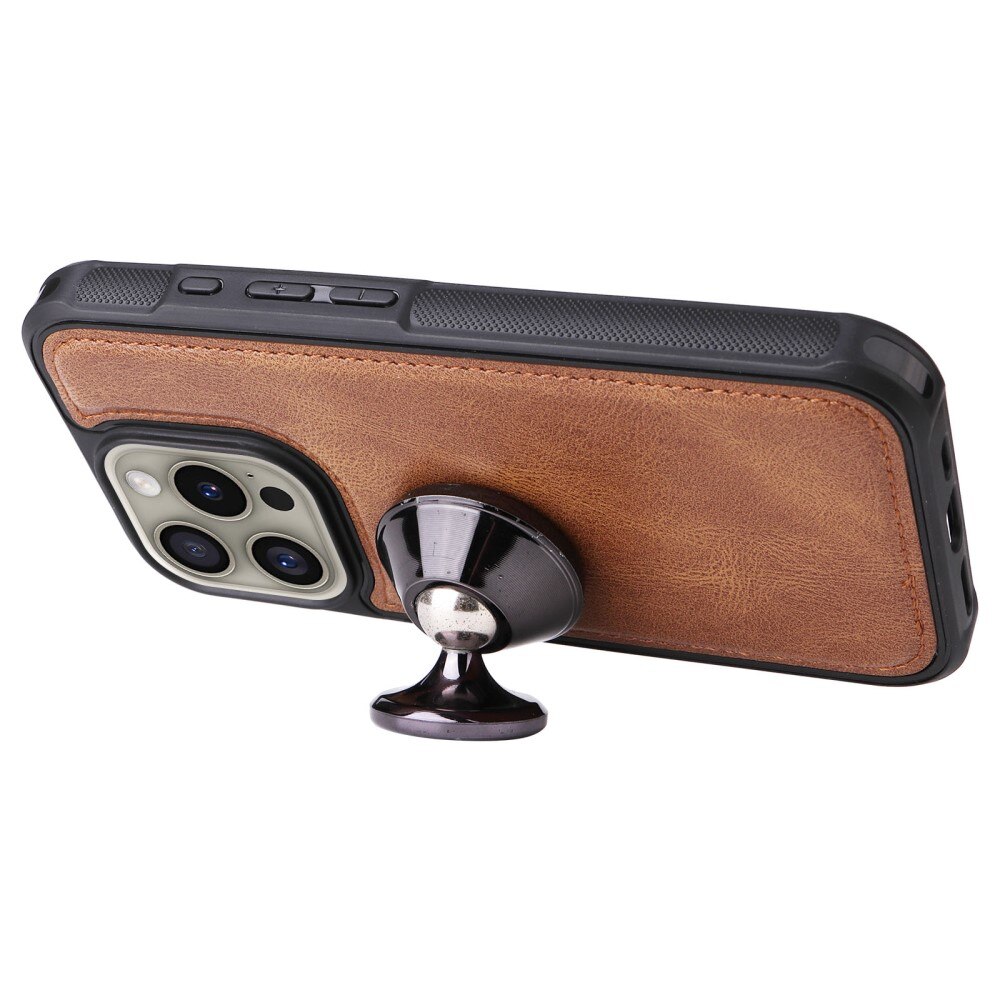 iPhone 16 Pro Magnet Leather Multi Wallet Brown