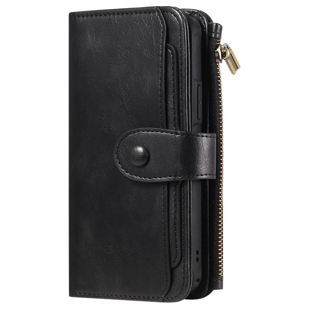 iPhone 16 Pro Magnet Leather Multi Wallet Black