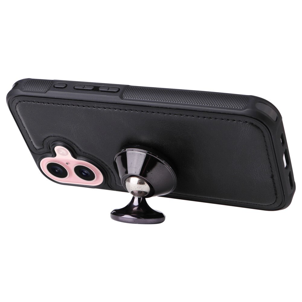 iPhone 16 Magnet Leather Multi Wallet Black