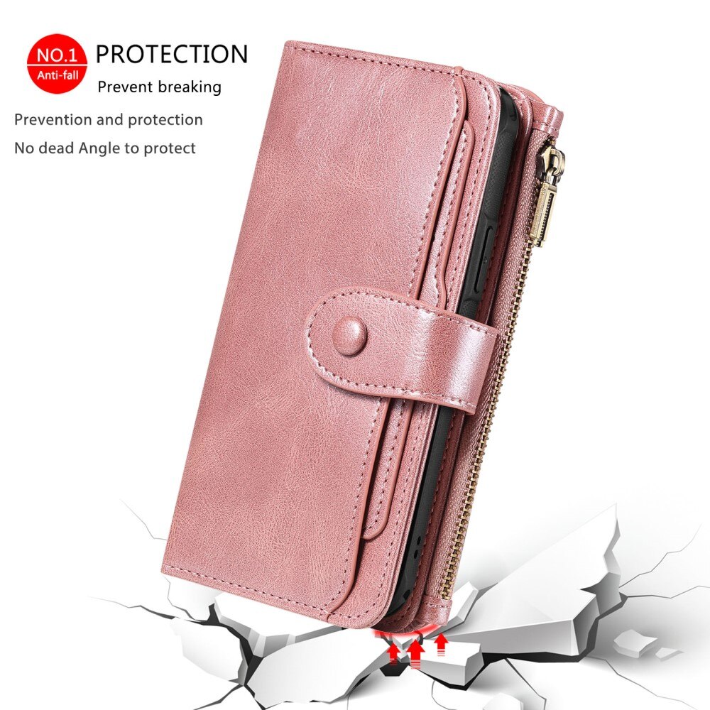 iPhone 16 Magnet Leather Multi Wallet Pink