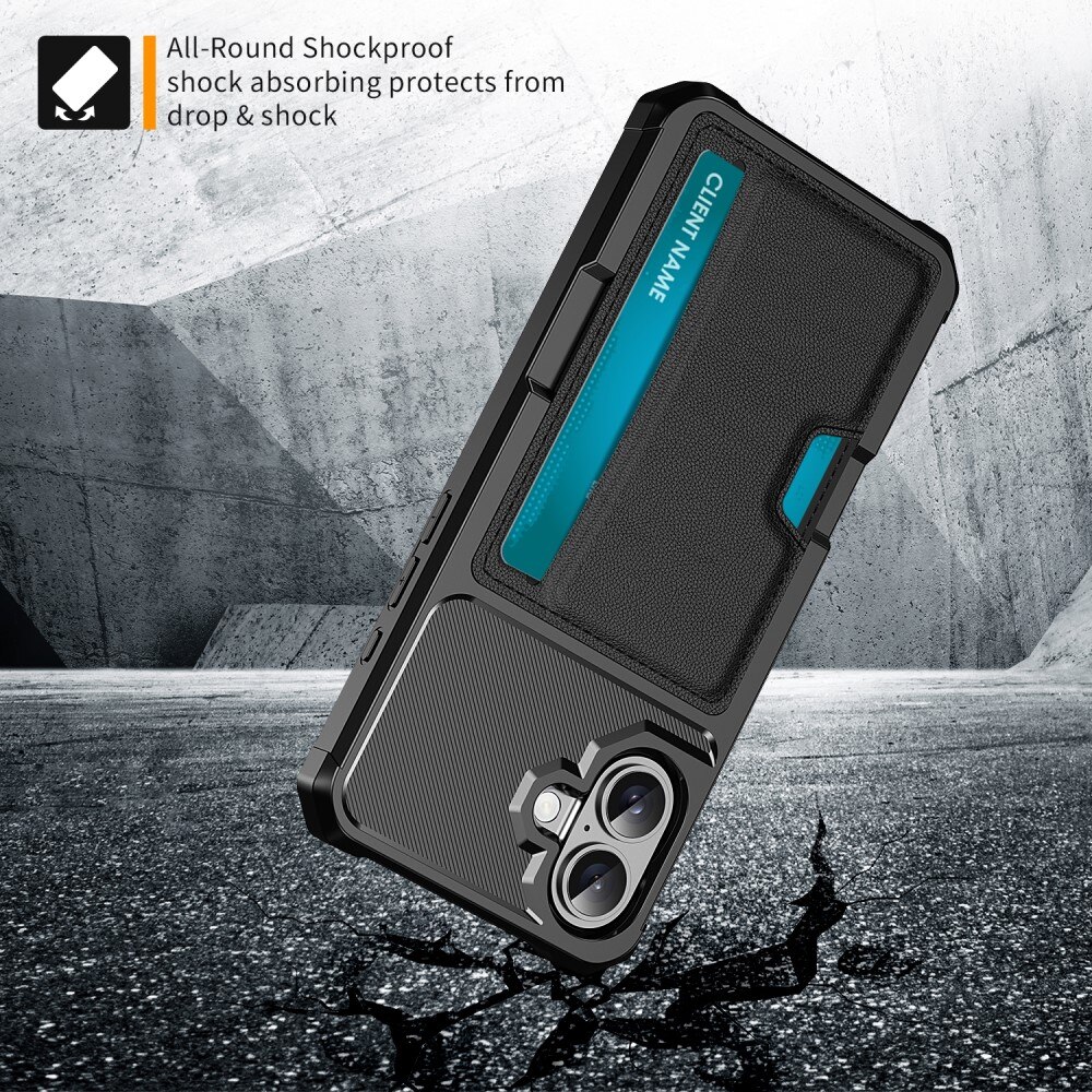 iPhone 16 Tough Card Case Black