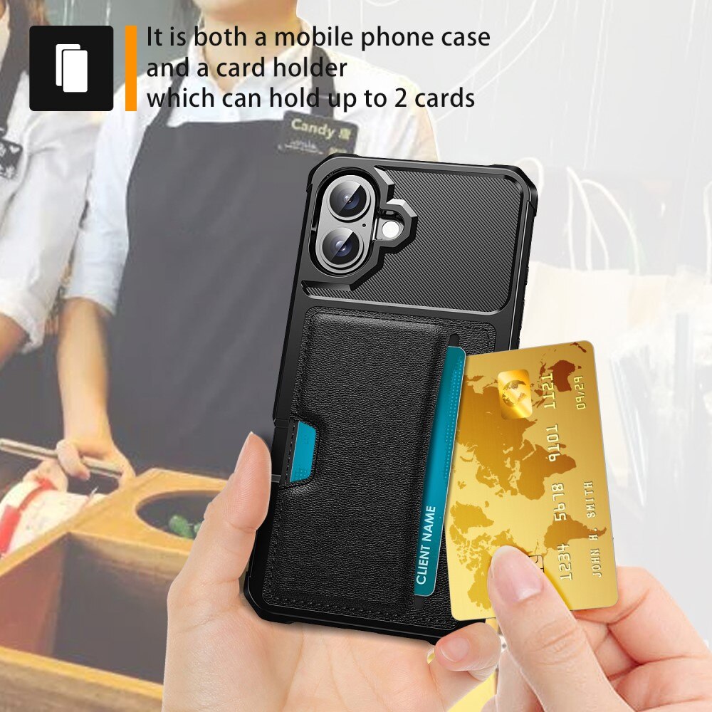 iPhone 16 Tough Card Case Black