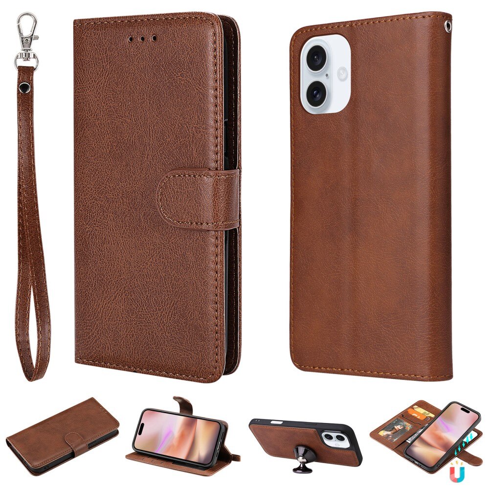 iPhone 16 Magnetic Book Cover Brown