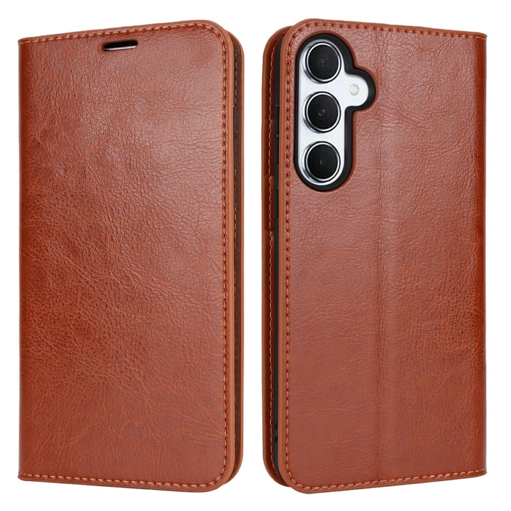 Samsung Galaxy A25 Genuine Leather Wallet Case Brown