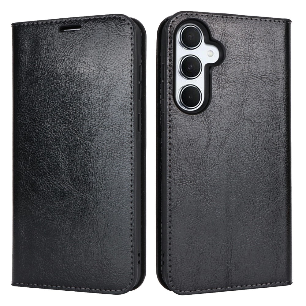 Samsung Galaxy A25 Genuine Leather Wallet Case Black