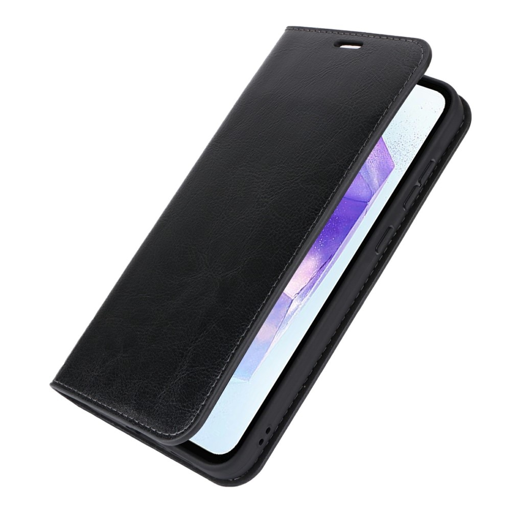 Samsung Galaxy S24 FE Genuine Leather Wallet Case Black