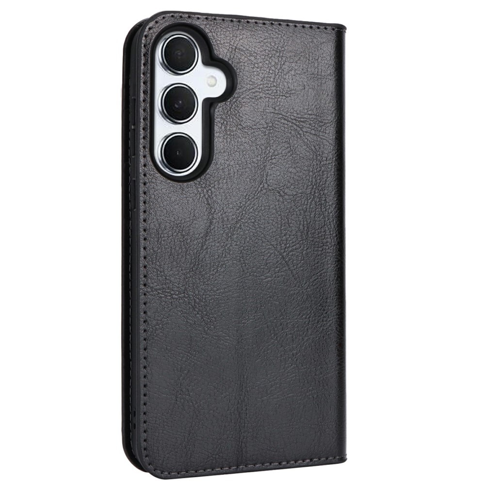 Samsung Galaxy S24 FE Genuine Leather Wallet Case Black